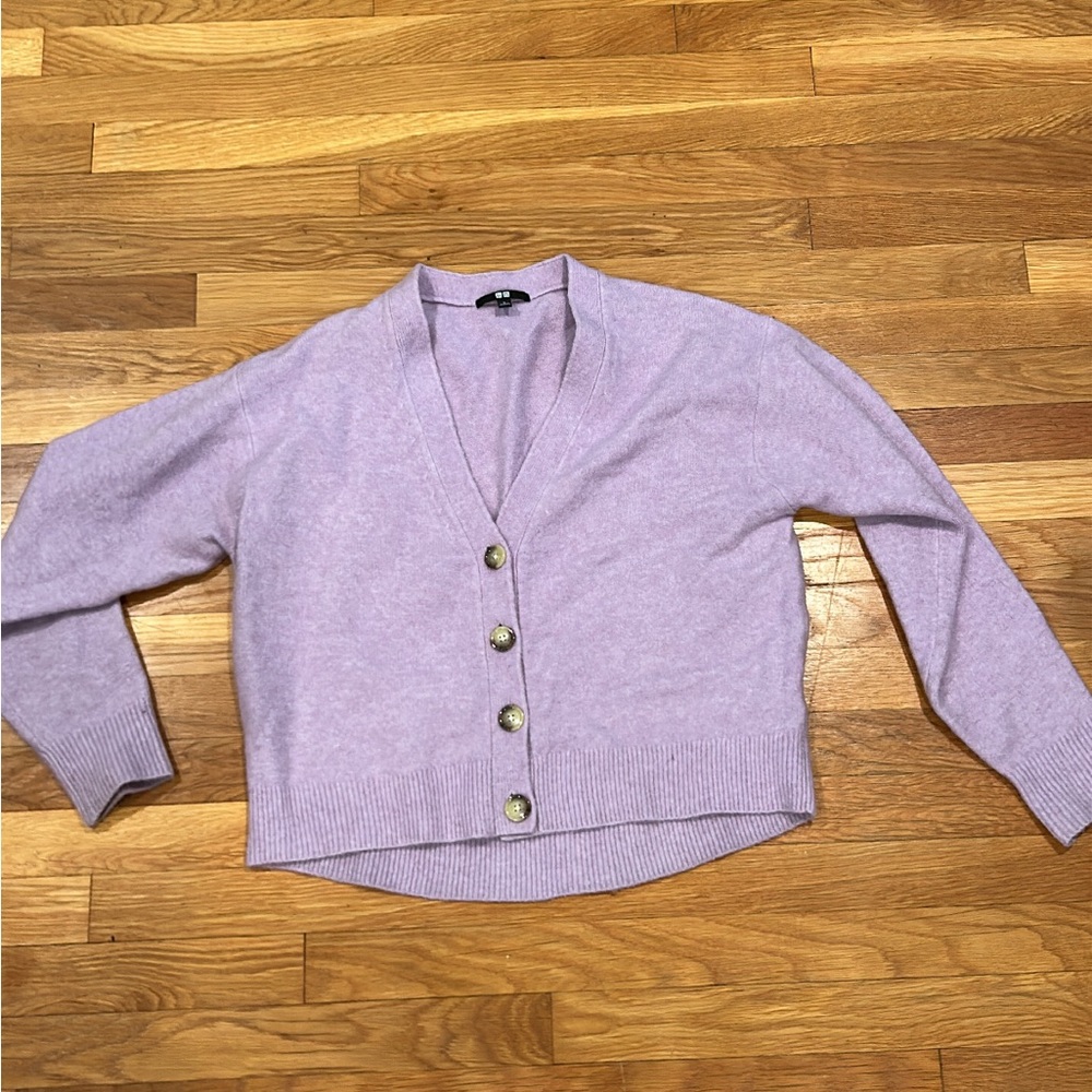 Uniqlo purple buttoned sweater